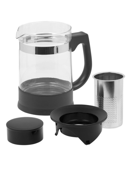 Resto Kitchenware 90512 Dzbanek Do Herbaty Pojedynczy Dzbanek 950 Ml Czarny, Przezroczysty