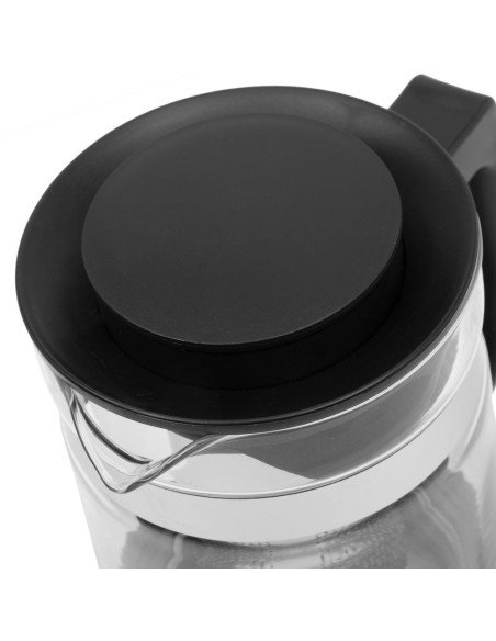 Resto Kitchenware 90512 Dzbanek Do Herbaty Pojedynczy Dzbanek 950 Ml Czarny, Przezroczysty