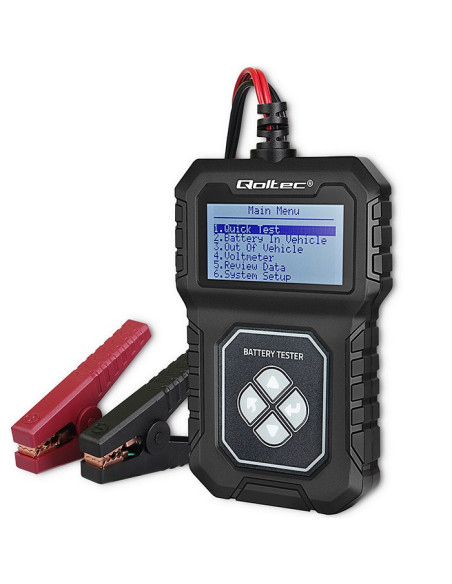 Qoltec Cyfrowy Tester Akumulatora Z Lcd | Polskie Menu | 12V | Agm | Gel | Std | 30-220Ah
