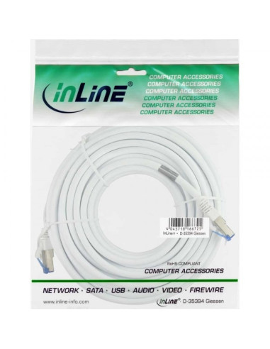 Inline 76800W Kabel Sieciowy Biały 10 M Cat6A S/Ftp (S-Stp)