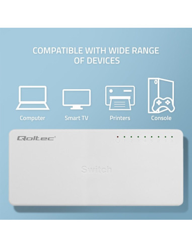 Qoltec 52248 Łącza Sieciowe Nie Zarządzany Biały