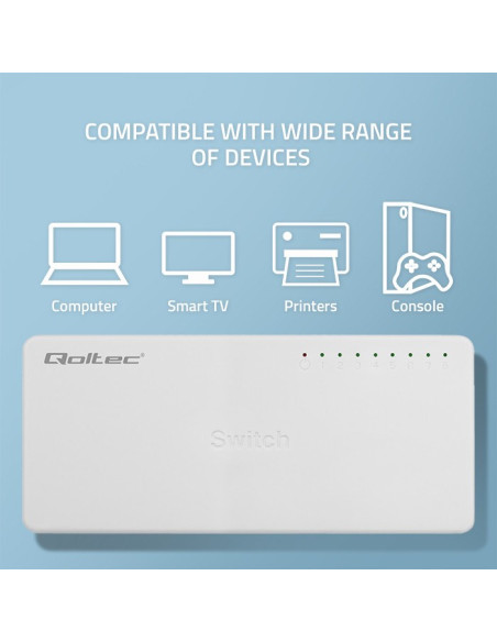Qoltec 52248 Łącza Sieciowe Nie Zarządzany Biały