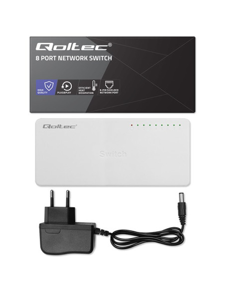 Qoltec 52248 Łącza Sieciowe Nie Zarządzany Biały