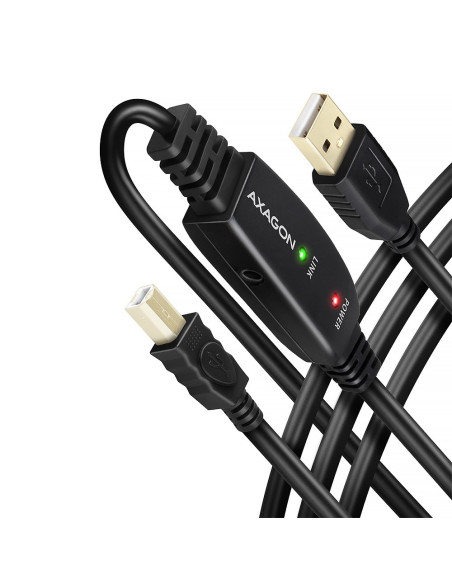 Axagon Adr-210B Usb 2.0 A-M -  B-M Active Connecting/Repeater Cable 10M - Kabel - Digital/Daten Kabel Usb Usb A Usb B Czarny
