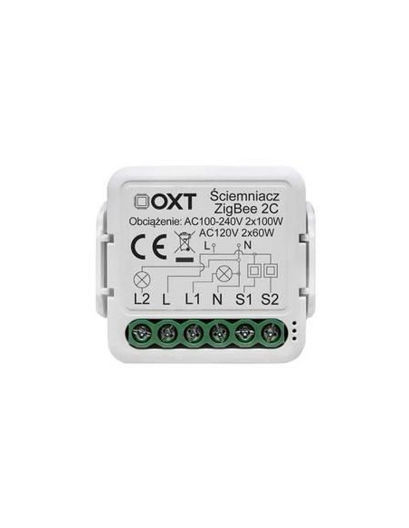 Moduł Oxt Mini Ściemniacz 2 Obwody Zigbee Tuya