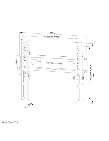 Neomounts Wl30-350Bl12 Uchwyt / Stojak Do Monitorów 139,7 Cm (55") Ściana Czarny