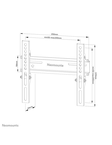 Neomounts Wl30-350Bl12 Uchwyt / Stojak Do Monitorów 139,7 Cm (55") Ściana Czarny