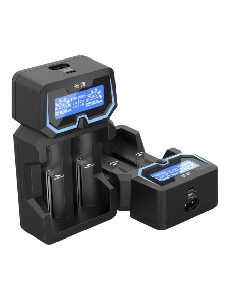 Xtar Ładowarka Do Akumulatorów Cylindrycznych Li-Ion 18650 Kompatybilna Z Zabezpieczonymi Ogniwami 20700/21700 X2