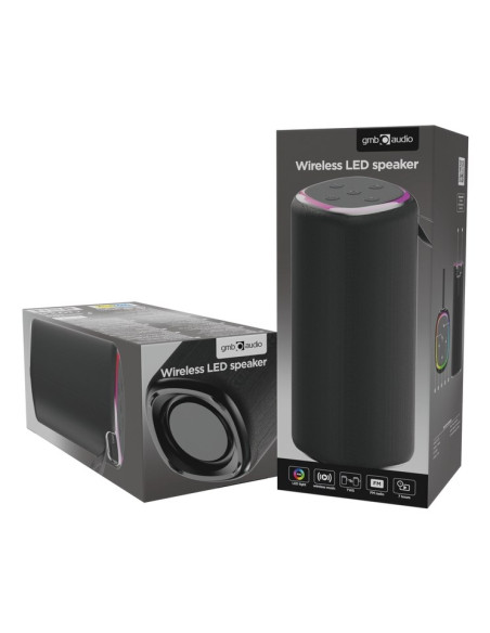 Gembird Gmb Audio Spk-Bt-Led-08L Głośnik Przenośny / Imprezowy Przenośny Głośnik Stereo Czarny 10 W