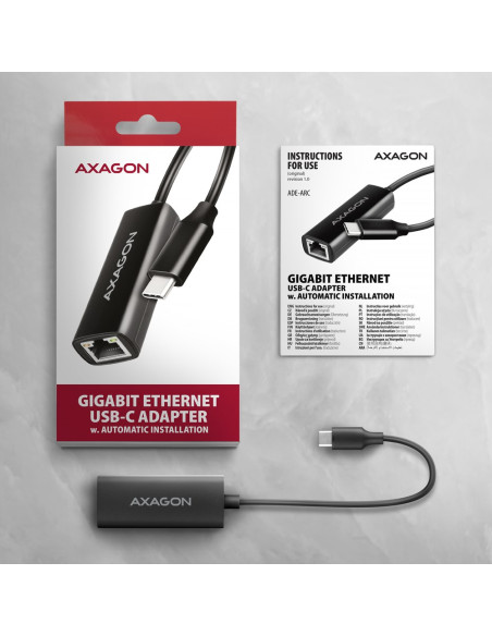 Axagon Ade-Arc Usb-C 3.2 Gen 1 - Gigabit Ethernet 10/100/1000 Adapter - Adapter - Digital/Daten 1000 Mbit/S