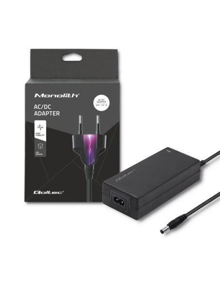 Qoltec 50796 Zasilacz Do Notebooka 60W 12V 5A 5.5X2.1 + Power Cable