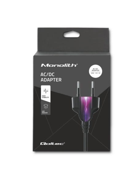 Qoltec 50796 Zasilacz Do Notebooka 60W 12V 5A 5.5X2.1 + Power Cable