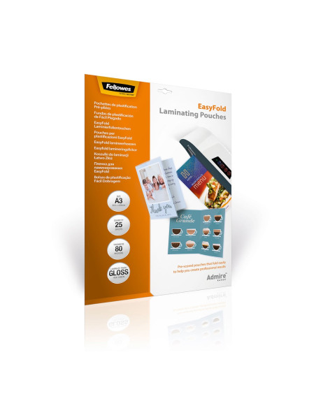 Laminator Pouch Easyfold A3 80 25Pcs 5602001 Fellowes