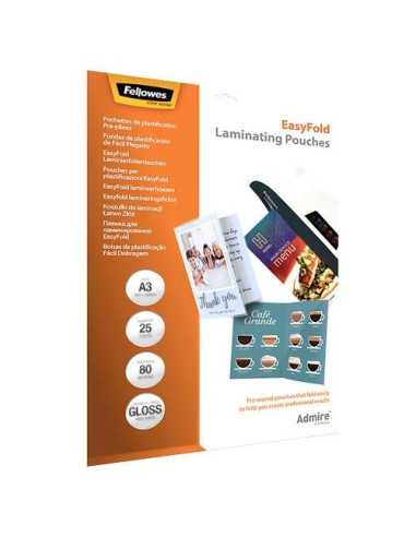Laminator Pouch Easyfold A3 80 25Pcs 5602001 Fellowes