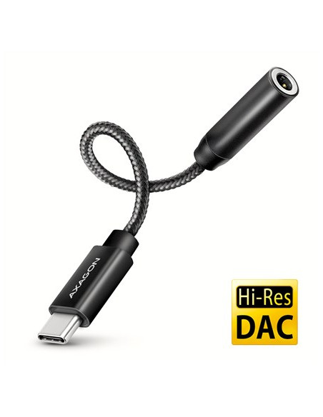 Axagon Ada-Hc Kabel Audio 0,1 M 3.5Mm Usb Type-C Czarny