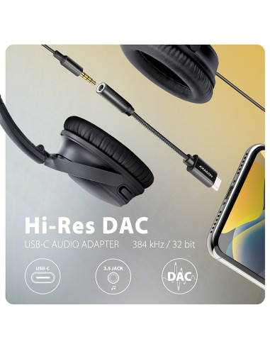 Axagon Ada-Hc Kabel Audio 0,1 M 3.5Mm Usb Type-C Czarny