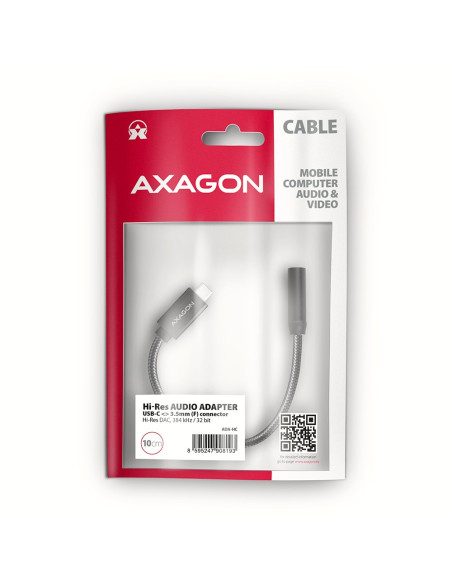 Axagon Ada-Hc Kabel Audio 0,1 M 3.5Mm Usb Type-C Czarny