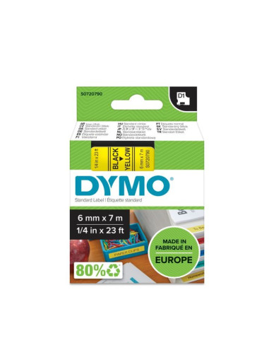 Dymo D1 - Standard Etykiety - Czarny Na Żółtym - 6Mm X 7M