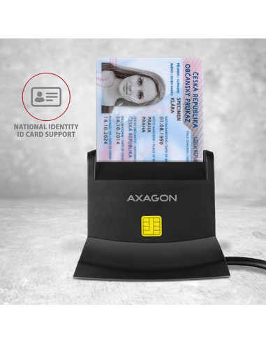 Axagon Cre-Sm2 Czytnik Do Kart Chipowych Wewnętrzna Usb Usb 2.0 Czarny