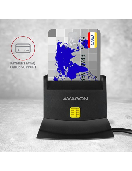 Axagon Cre-Sm2 Czytnik Do Kart Chipowych Wewnętrzna Usb Usb 2.0 Czarny