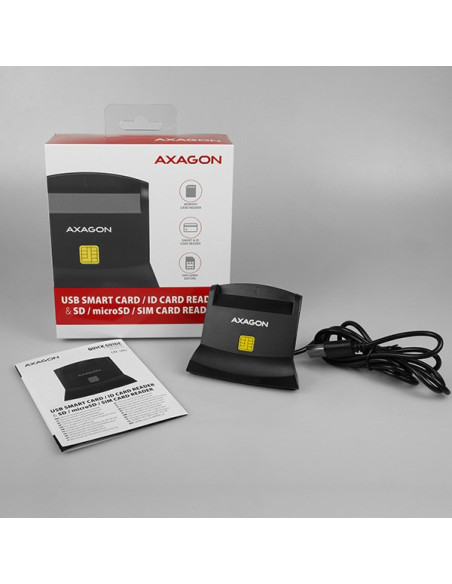 Axagon Cre-Sm2 Czytnik Do Kart Chipowych Wewnętrzna Usb Usb 2.0 Czarny