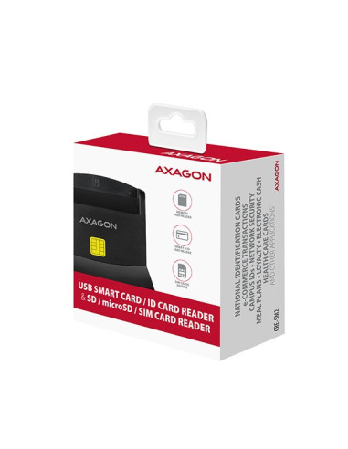 Axagon Cre-Sm2 Czytnik Do Kart Chipowych Wewnętrzna Usb Usb 2.0 Czarny