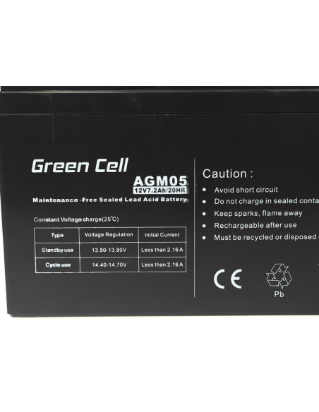 Green Cell Agm05 Akumulator Ołowiany (Vrla) 12 V 7,2 Ah