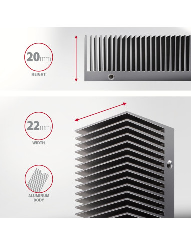 Axagon Clr-M2Xt M.2 Ssd Passivkühler Aluminium - 2280 M.2 Nvme Ssd, Dysk Ssd Radiator Czarny, Szary 1 Szt.