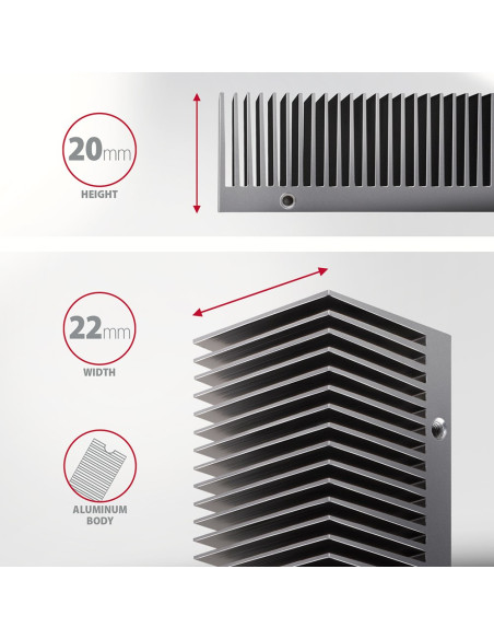Axagon Clr-M2Xt M.2 Ssd Passivkühler Aluminium - 2280 M.2 Nvme Ssd, Dysk Ssd Radiator Czarny, Szary 1 Szt.