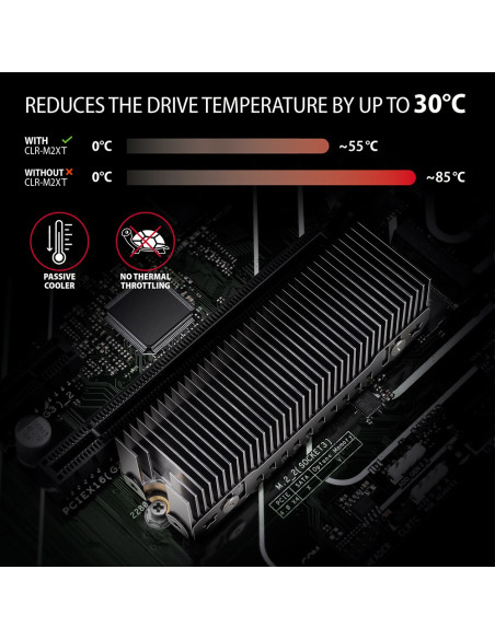 Axagon Clr-M2Xt M.2 Ssd Passivkühler Aluminium - 2280 M.2 Nvme Ssd, Dysk Ssd Radiator Czarny, Szary 1 Szt.
