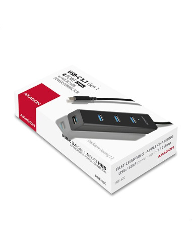 Axagon Hue-S2C Huby I Koncentratory Usb 3.2 Gen 1 (3.1 Gen 1) Type-A 5000 Mbit/S Czarny