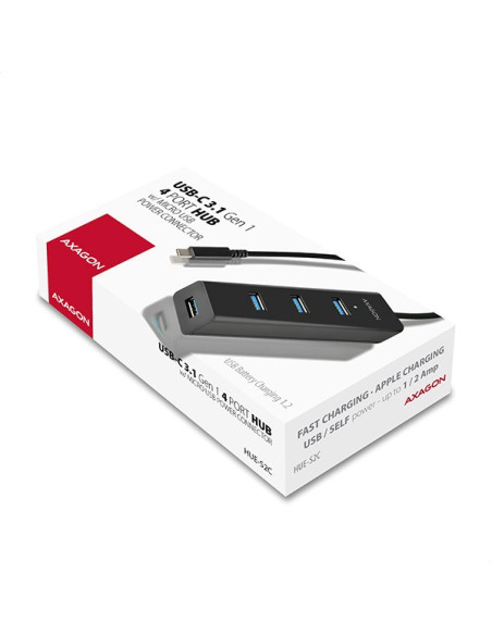 Axagon Hue-S2C Huby I Koncentratory Usb 3.2 Gen 1 (3.1 Gen 1) Type-A 5000 Mbit/S Czarny