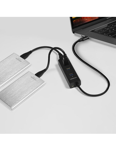 Axagon Hue-S2C Huby I Koncentratory Usb 3.2 Gen 1 (3.1 Gen 1) Type-A 5000 Mbit/S Czarny