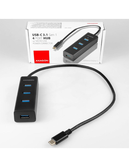 Axagon Hue-S2C Huby I Koncentratory Usb 3.2 Gen 1 (3.1 Gen 1) Type-A 5000 Mbit/S Czarny
