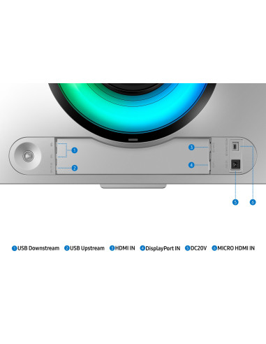 Samsung G95Sc Monitor Komputerowy 124,5 Cm (49") 5120 X 1440 Px Dual Qhd Oled Srebrny