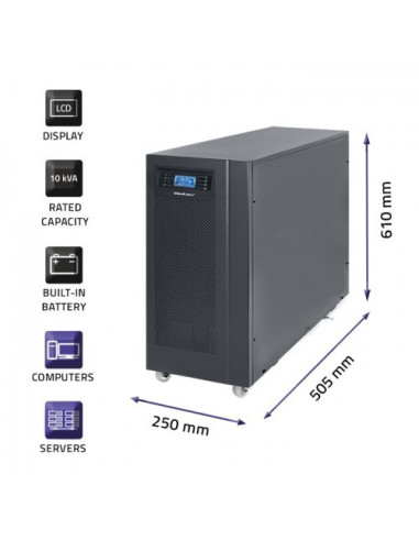 Qoltec Zasilacz Awaryjny Ups On-Line | Pure Sine Wave | 10Kva | 8Kw | Lcd | Usb