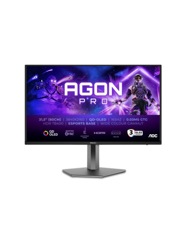 Wyświetlacz Oled Aoc Ag326Ud 32" 165Hz, 3840X2160, 250Cd/M2, 2 Hdmi