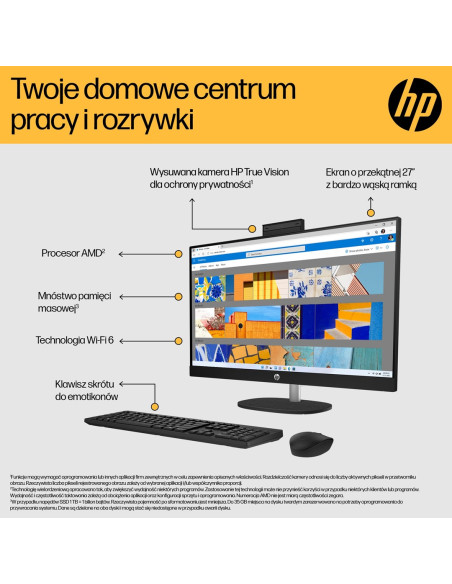 Hp 27-Cr0232Nw Aio Ryzen 5 7520U 27.0"Fhd Ips Ag 300Nits 16Gb Ddr5 Ssd512 Radeon 610M Lan Win11 2Y Shell White