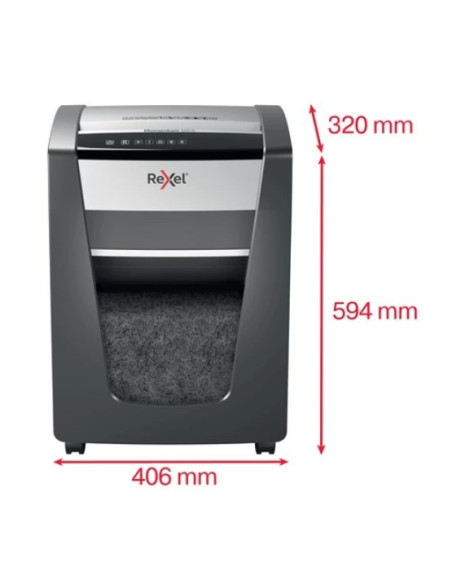 Rexel Niszczarka Momentum M515, P-5, 30L, 15 Kartek,  Tnie Na Ścinki 2 X 15 Mm, Czarna