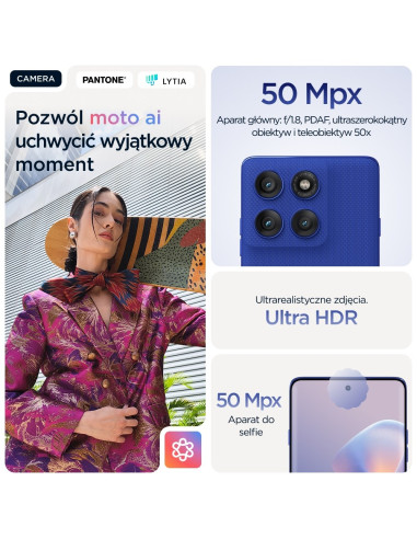 Smartfon Motorola Xt2507-1 Moto Edge 60 Pro 5G 12Gb Ram 512Gb - Niebieski