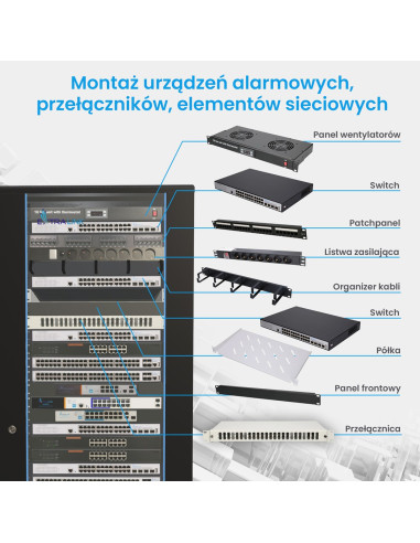 Extralink Szafa Rack 37U 600X1000 Czarna Stojąca