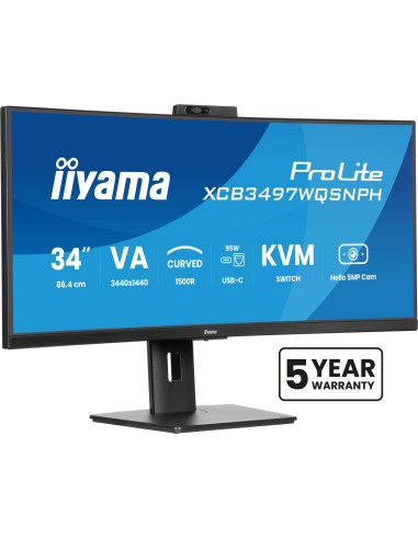 Monitor Iiyama 86,4Cm (34") Xcb3497Wqsnph-B1 21:9 Hdmi+Dp+Usb-C Webc