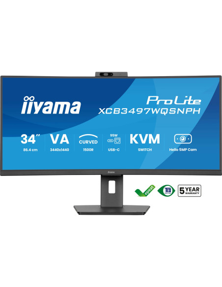Monitor Iiyama 86,4Cm (34") Xcb3497Wqsnph-B1 21:9 Hdmi+Dp+Usb-C Webc