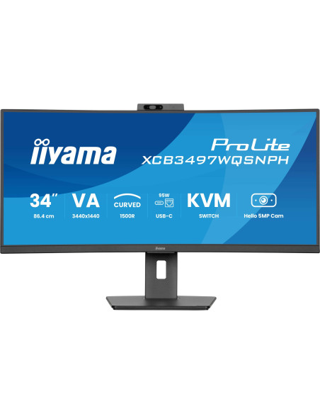 Monitor Iiyama 86,4Cm (34") Xcb3497Wqsnph-B1 21:9 Hdmi+Dp+Usb-C Webc