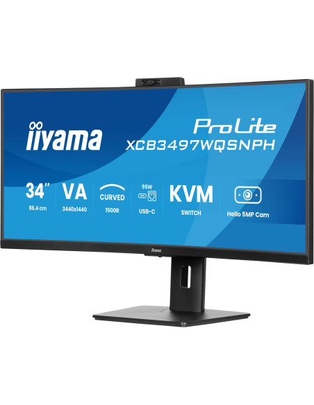 Monitor Iiyama 86,4Cm (34") Xcb3497Wqsnph-B1 21:9 Hdmi+Dp+Usb-C Webc