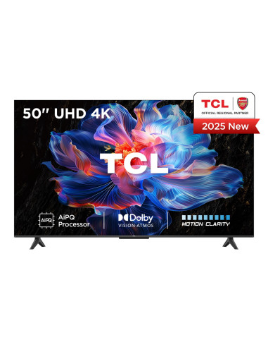 Telewizor Tcl Led 4K, 50V6C, 50, Smart Tv, Telewizja Google Tv, Uhd, Czarny