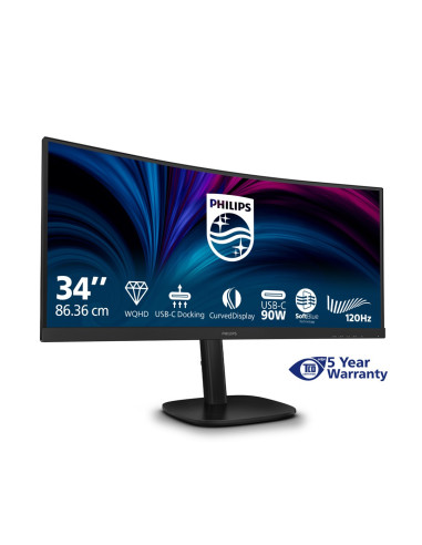 Monitor Philips 86,4Cm (34,0") 34B2U3600C 21:09 Hdmi+Dp+Usb-C