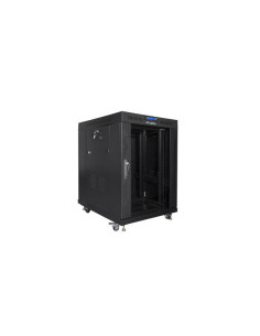 Szafa Instalacyjna Rack Stojąca 19" 15U 600X800 Czarna Drzwi Szklane Lcd Lanberg (Flat Pack) V2 2