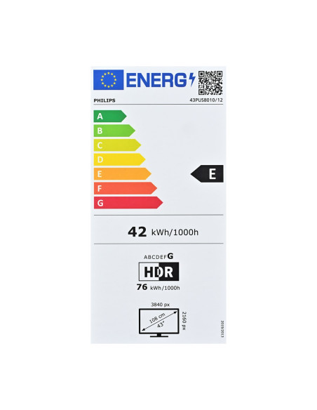 Telewizor Philips 43Pus8010/12 Led 43'' 4K Ultra Hd Titan Os Dolby Atmos Ambilight Dvb-T2 Czarny