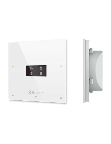 Smart Panel Grenton / 4 Pola Dotykowe / Wyświetlacz Oled / Tf-Bus / Biały Szklany Front